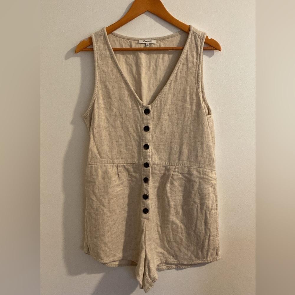 Madewell V-Neck Button Romper